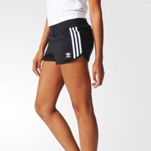 Adidas Originals Black and White 3 Stripe Shorts